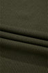 Jungle Green Ribbed Side Slit Ruched Slim Fit Long Sleeve Mini Dress